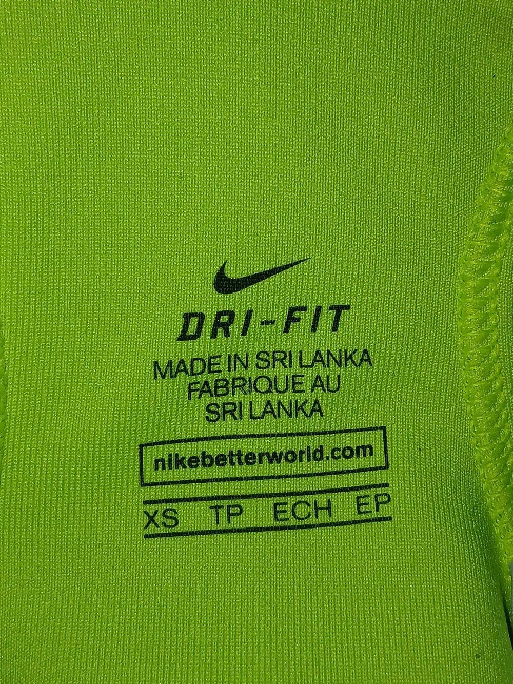 Nike Dri-FIT Neon Lime Racerback Sports Bra with Black Swoosh